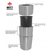 WITT Round Aluminum Indoor Waste Receptacle - 35 gallon, Aluminum Clear Coat